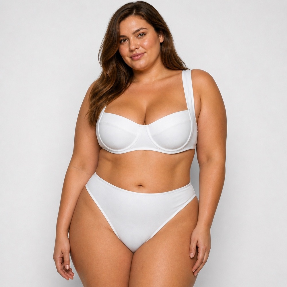 SKIMS Shaping Swim Underwire Top + Dipped‎ Bikini Set Marble 3X/4X